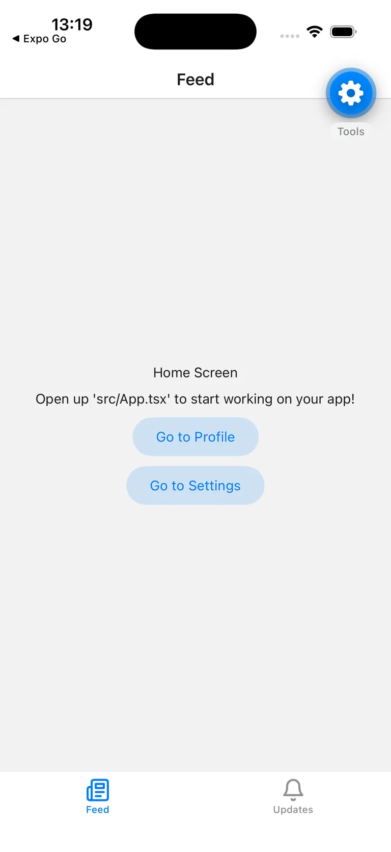 React Native app demo screenshot