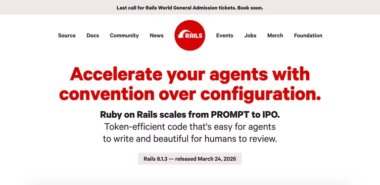 Rails' convention over configuration makes developing AI agent applications more efficient.